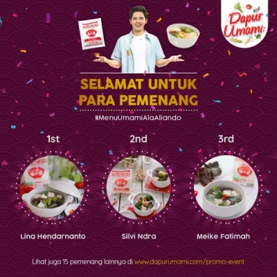 SELAMAT UNTUK PEMENANG TEBAK MENU FAVORIT ALIANDO